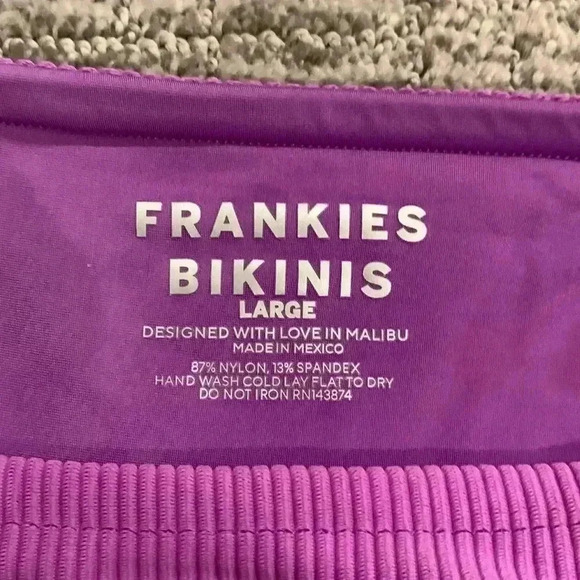 Tia Ribbed String Bikini Bottom Violet - Picture 8 of 9